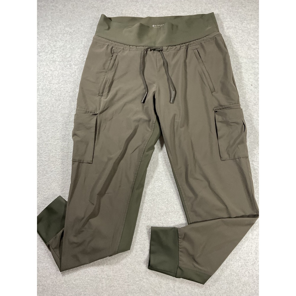 Athleta Headlands Hybrid Cargo Jogger Pants Olive Green Size 6 Hiking 2461